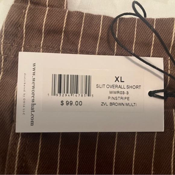 WeWoreWhat Slit Overall Short | Brown / XL - Picture 3 of 3